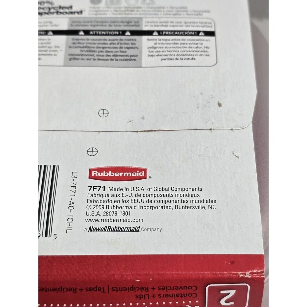 Rubbermaid TakeAlongs Food Storage Containers Set Of 2 New 2.9 Cups Quick Click